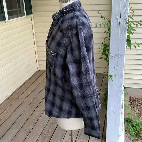 Panhandle Roughstock Western Button Snap Front Shirt Women’s XL Plaid Rockabilly - Picture 3 of 12